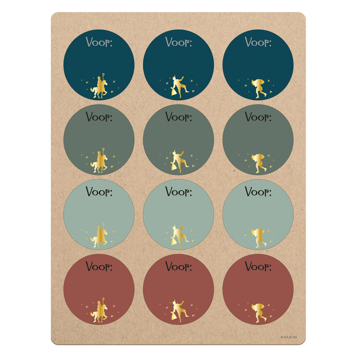 Gift Name Stickers Saint Nicholas and Black Pete, 12 pcs.