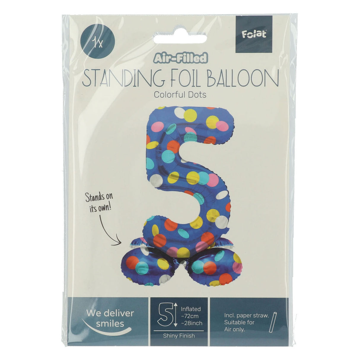 Ballon en feuille debout des points colorés Figure 5 - 72 cm