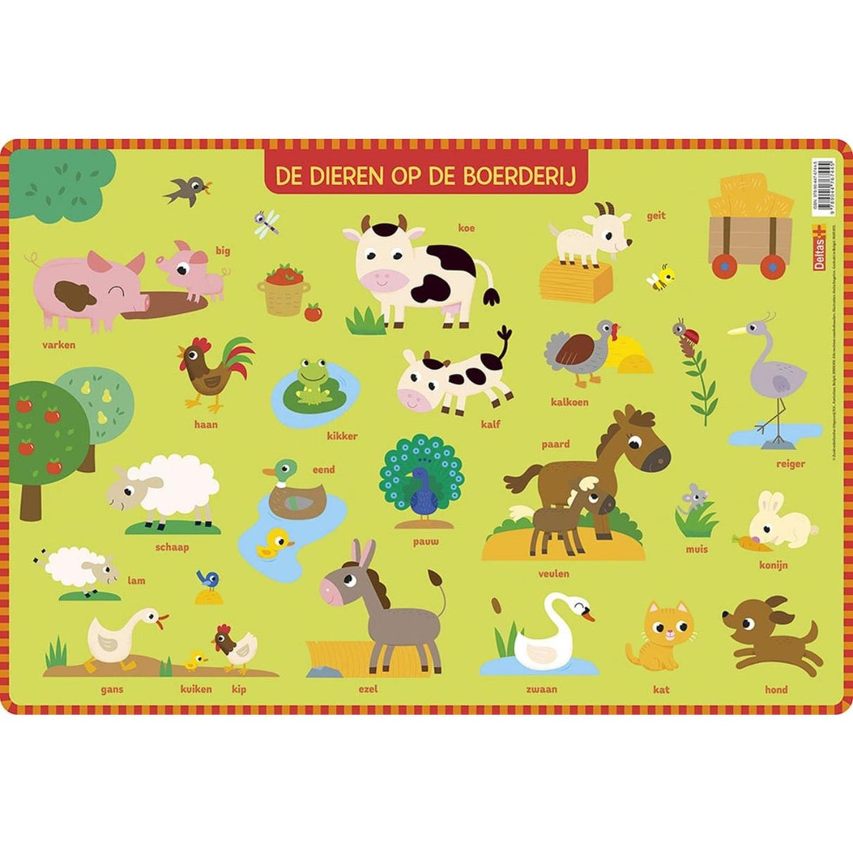 Deltas onderlegger - de dieren op de boerderij