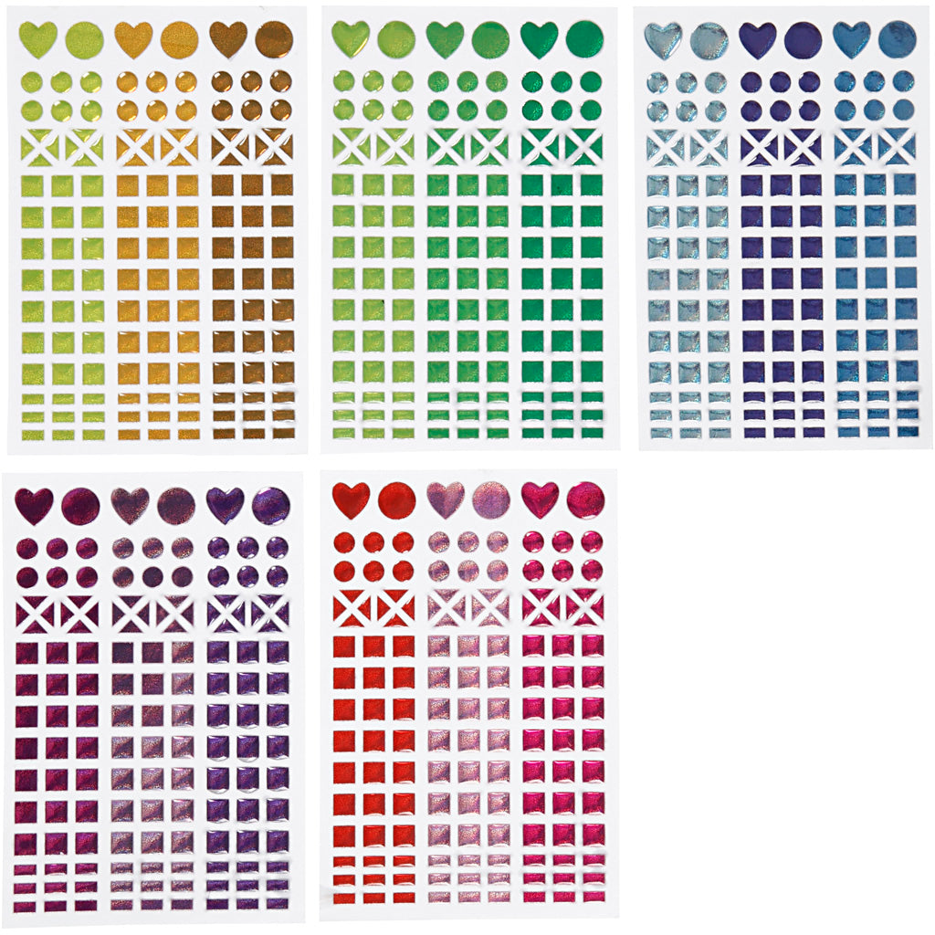 Creativ company mosaic stickers, d 8-14 mm, sheet 11x16.5 cm, various colors, 10 sheets 1 box