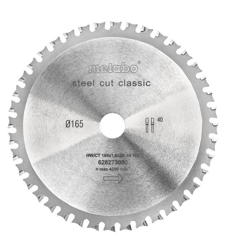 Metabo accessoires cirkelzaagblad steel cut classic ø165x20 z40 wz 4? - 628273000