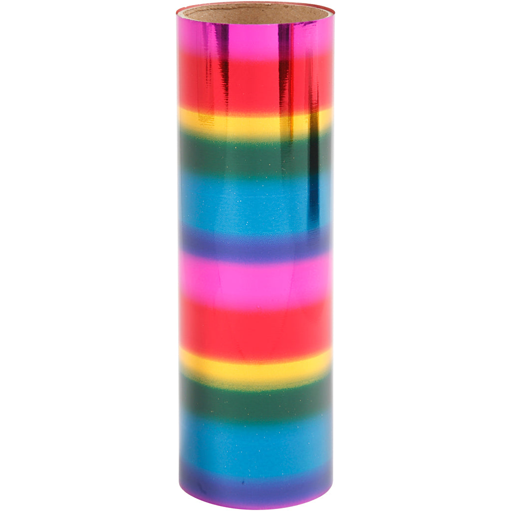 Creativ company deco foil, w: 15.5 cm, thickness 0.02 mm, rainbow colors, 50 cm 1 roll