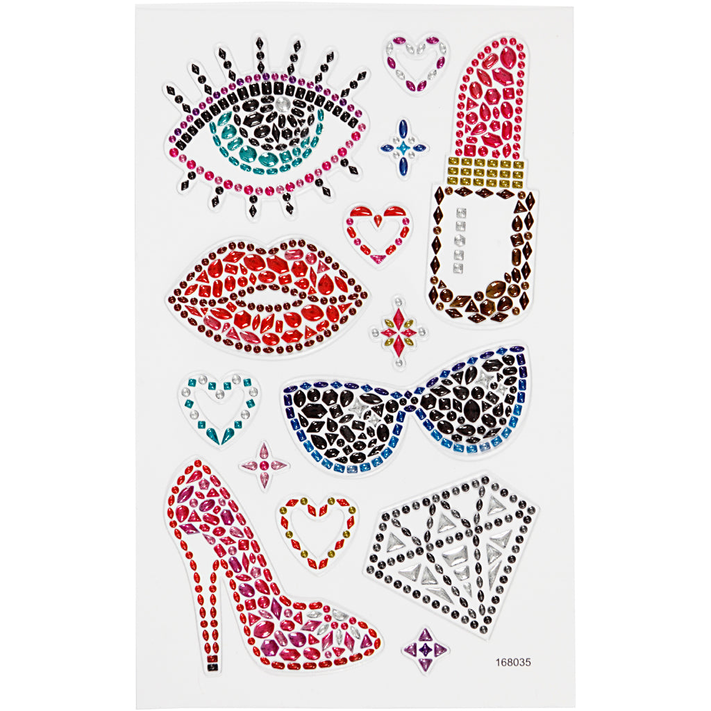Creativ company diamond stickers, ready for the party, sheet 10x16 cm, 1 sheet