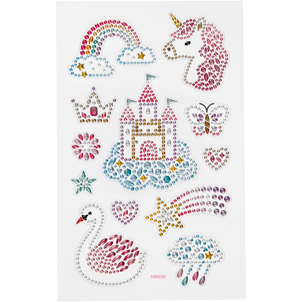 Creativ company diamond stickers, unicorn universe, sheet 10x16 cm, 1 sheet