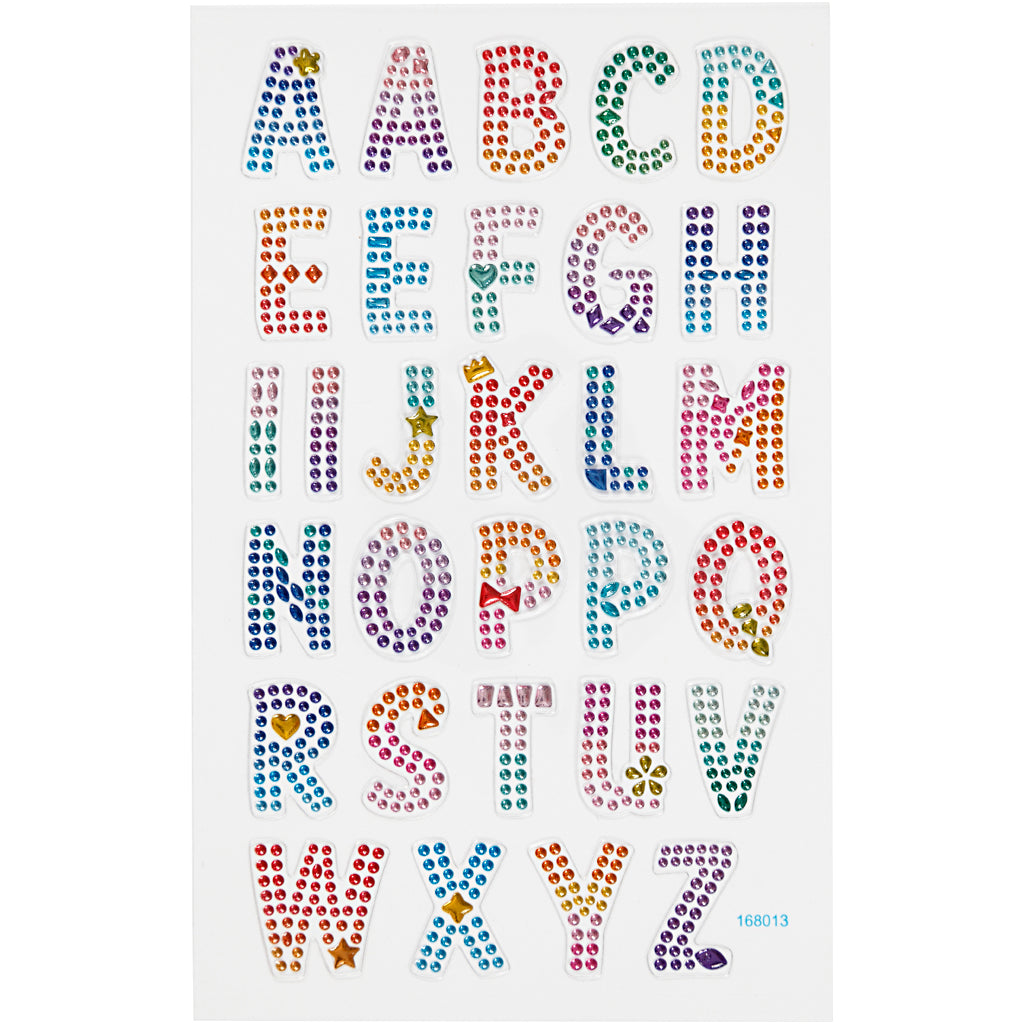 Creativ company diamond stickers, alphabet, sheet 10x16 cm, 1 sheet