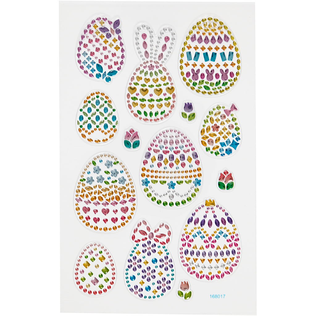 Creativ company diamond stickers, Easter eggs, sheet 10x16 cm, 1 sheet