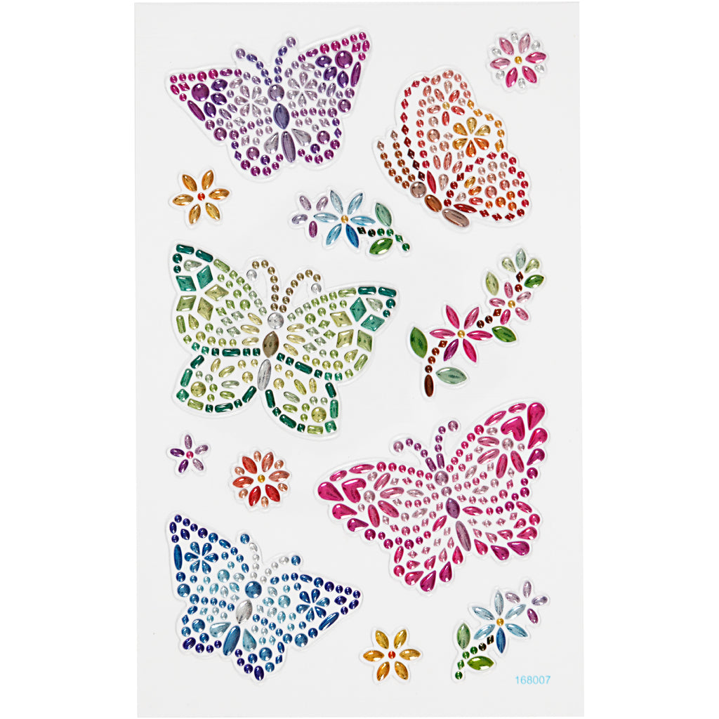 Creativ company diamond stickers, butterflies, sheet 10x16 cm, 1 sheet