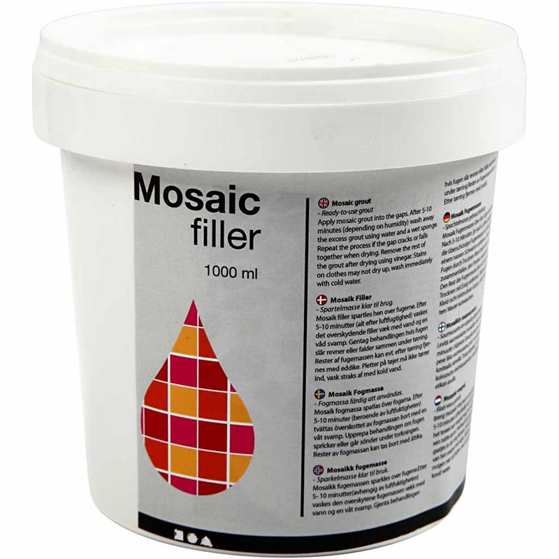 Creativ company mosaic grout, white, 1000 ml 1 bucket