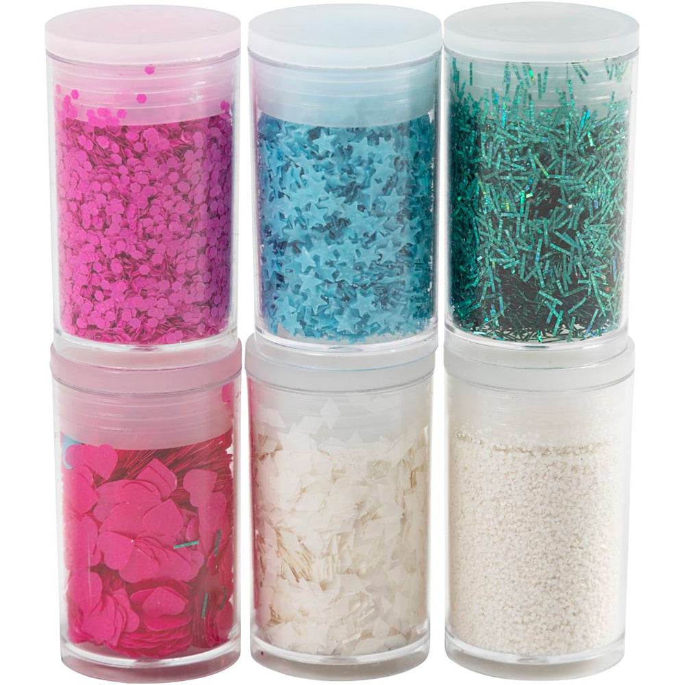 Creativ company bio sparkles sequins, pastelkleuren, 6x7 ml 1 doos