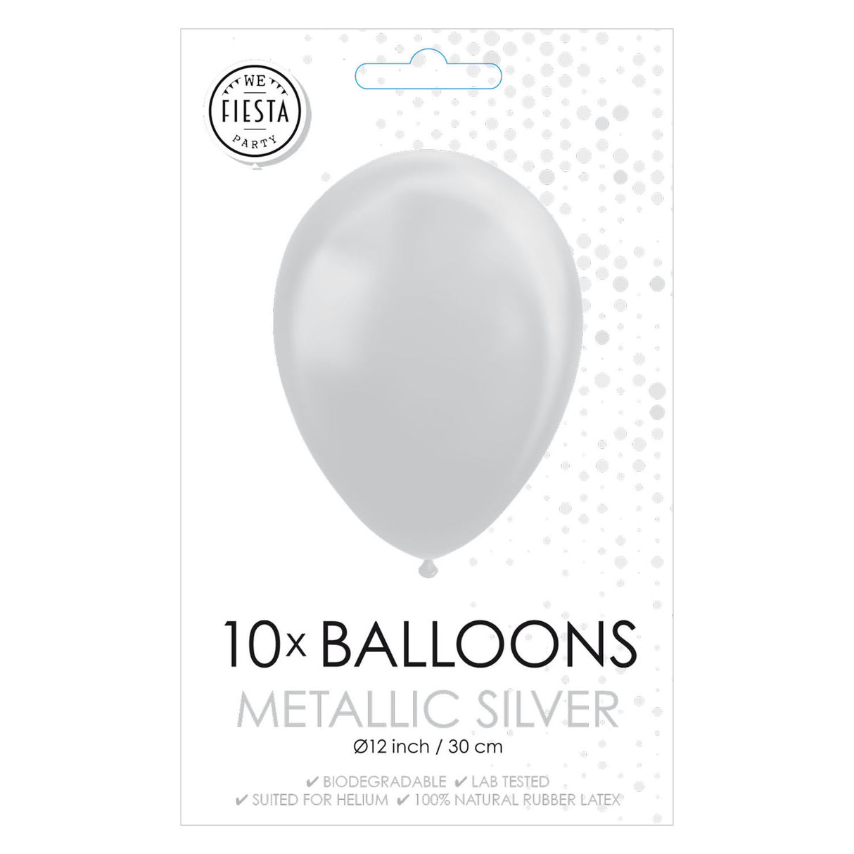 Globos balloons metallic silver 30cm, 10pcs.