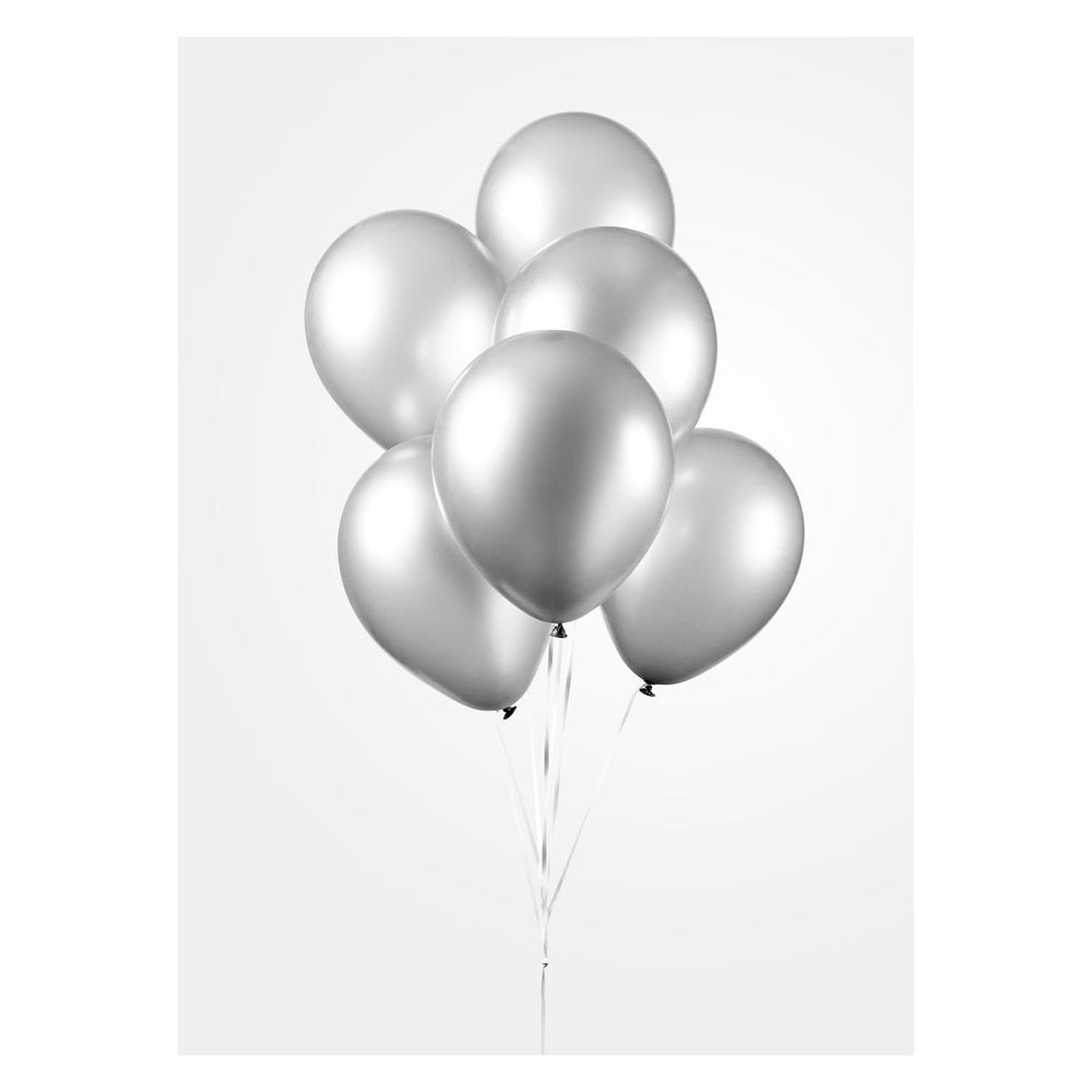 Globos ballonnen metallic zilver 30cm, 10st.