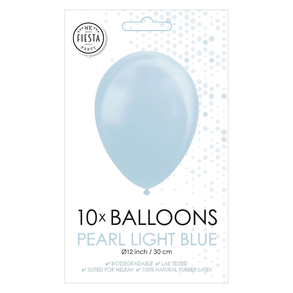 Globos Balloons Pearl Blue Light 30cm, 10st.