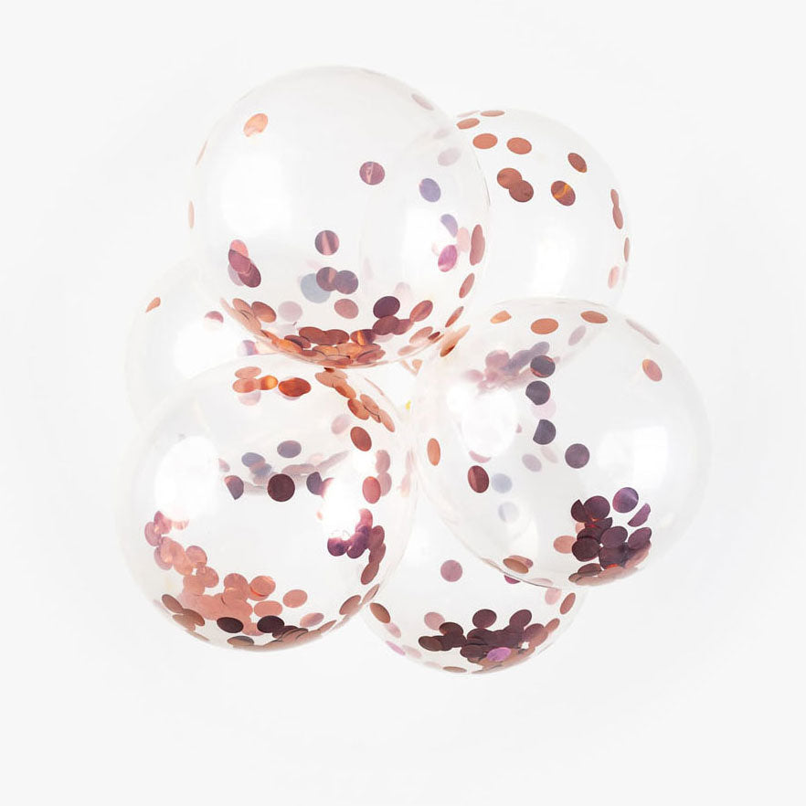 Confetti Balloons Paper Confetti Metallix Rose Gold, 6st.