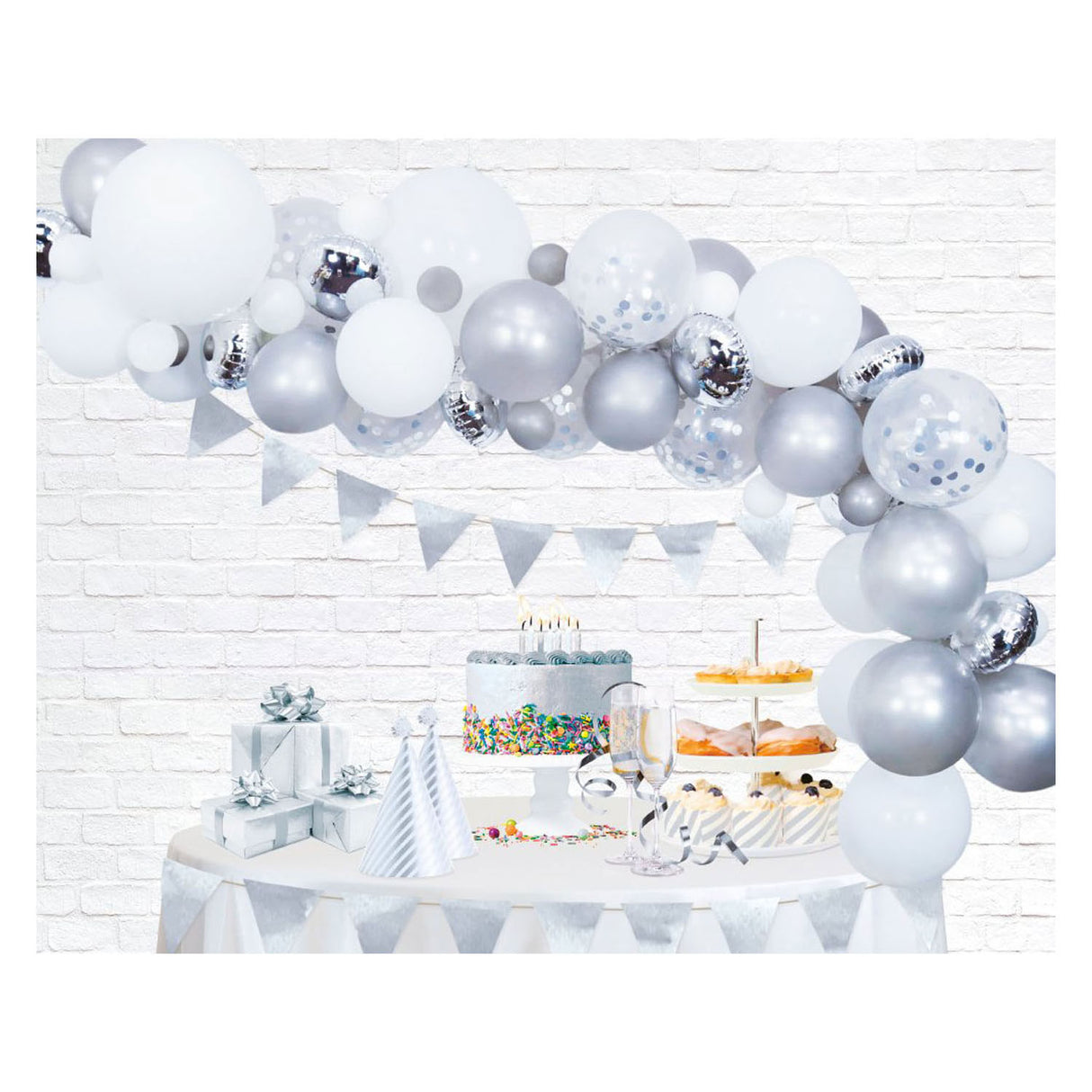 Luftballons Bug Set Silber