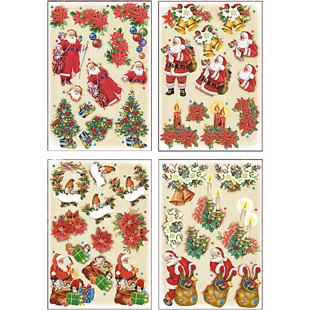 Creativ company 3d sheets, Christmas, sheet 21x30 cm, 4 sheets 1 box