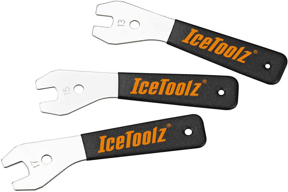 IceToolz cone wrench set, 3-piece, 13, 15, 17mm, 24047X3