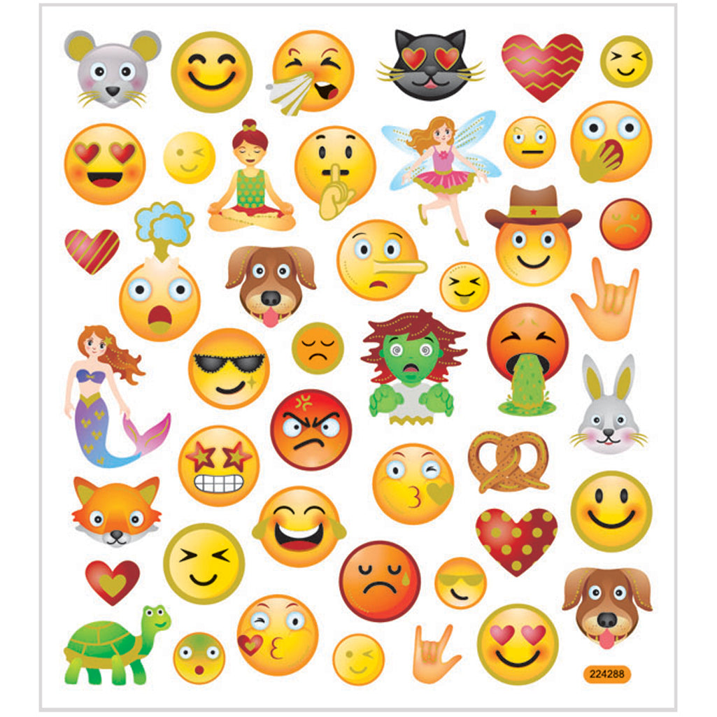 Creativ company stickers, emojis, sheet 15x16.5 cm, 1 sheet
