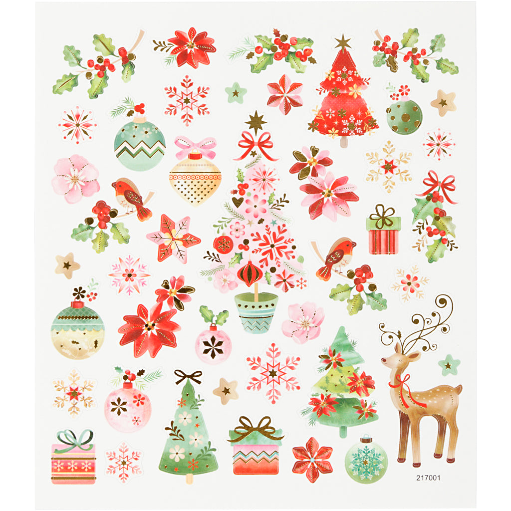 Creative company stickers, romantic Christmas, sheet 15x16.5 cm, approx. 43 pieces, 1 sheet