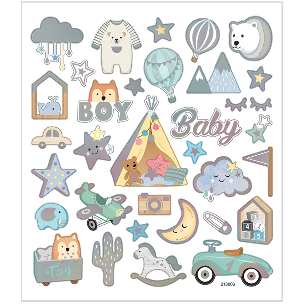 Creativ company stickers, baby boy, sheet 15x16.5 cm, approx. 32 pieces, 1 sheet