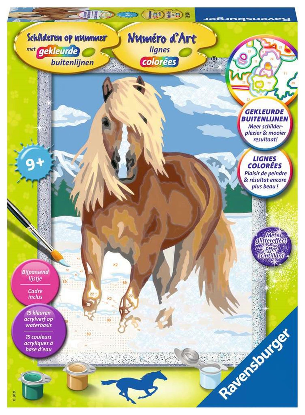Ravensburger Gemälde von Number Horse im Schnee