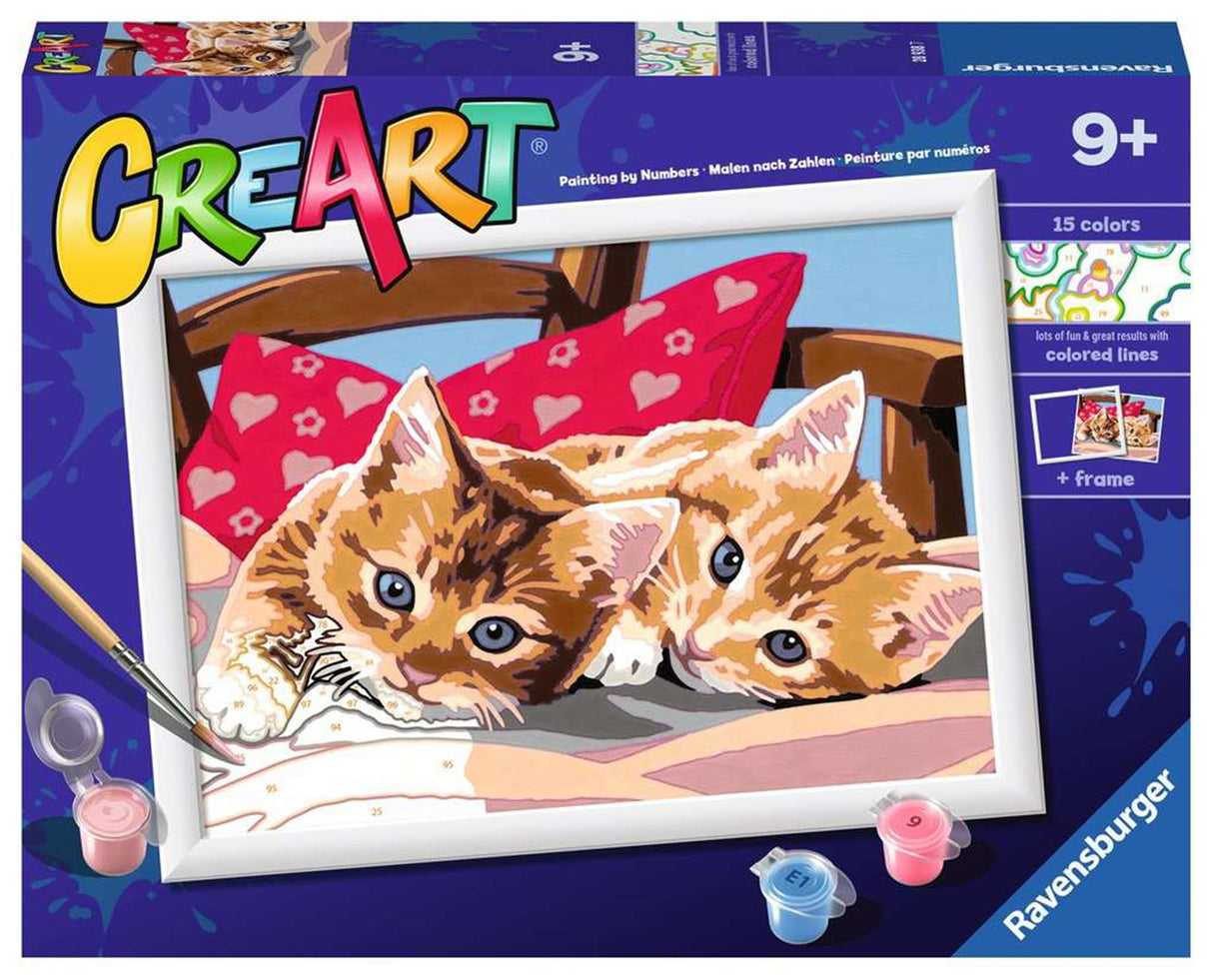 Pintura de Ceart Ravensburger no número - dois gatos fofinhos