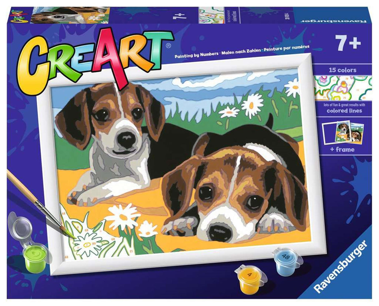 Ravensburger Kreart Gemälde auf Nummer Beagle Welpen