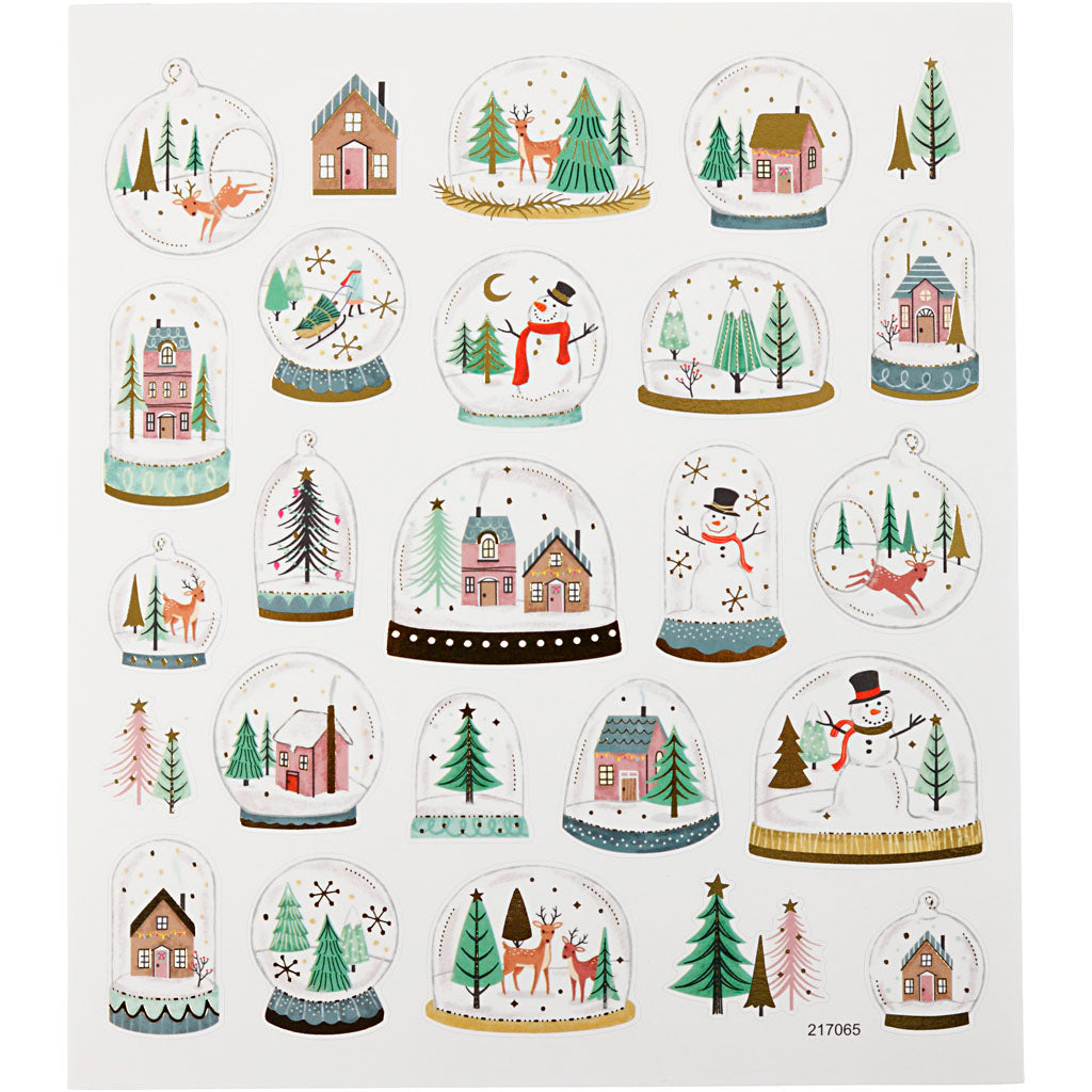 Creativ company stickers, snow globes, sheet 15x16.5 cm, 1 sheet