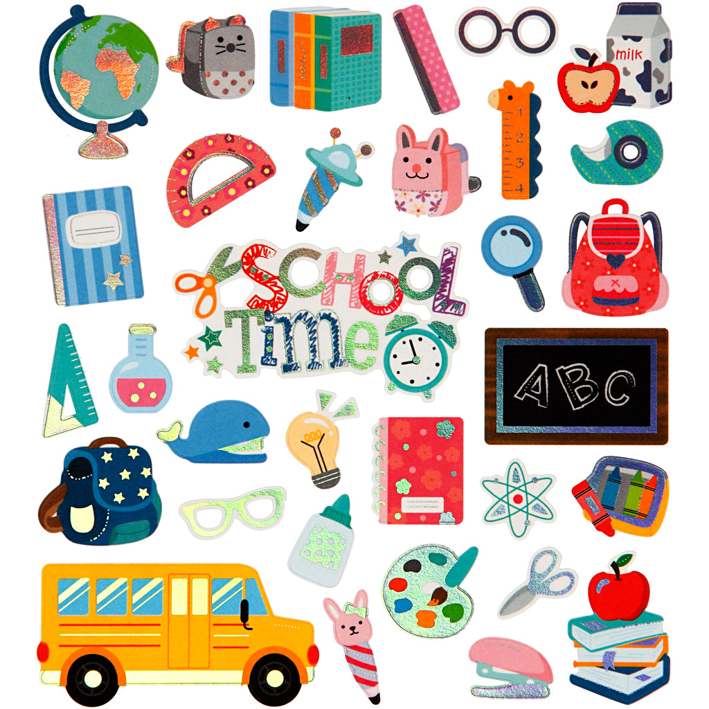 Creativ company stickers, back to school, sheet 15x16.5 cm, approx. 32 pieces, 1 sheet
