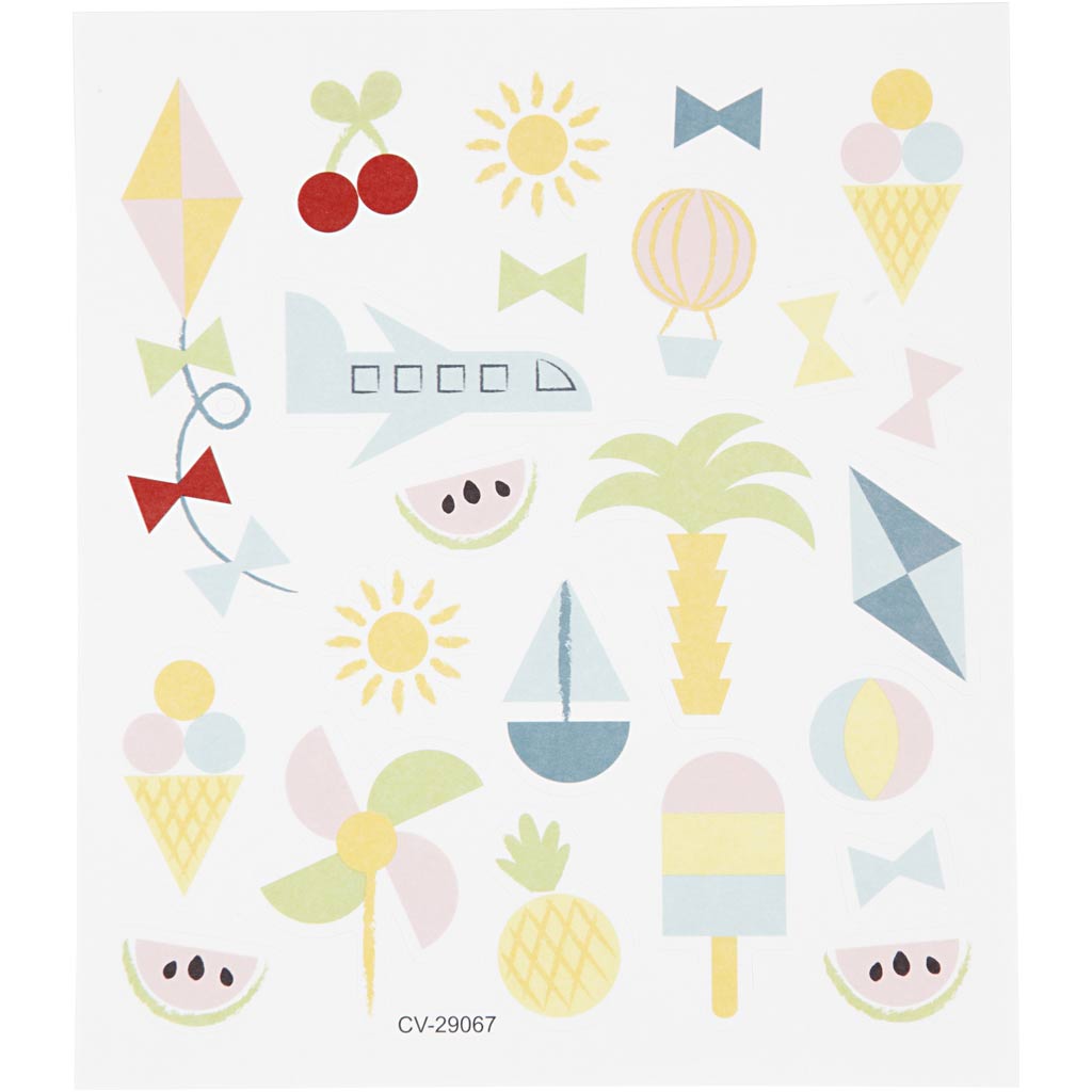Creativ company stickers, summer holiday, sheet 15x16.5 cm, approx. 25 pieces, 1 sheet