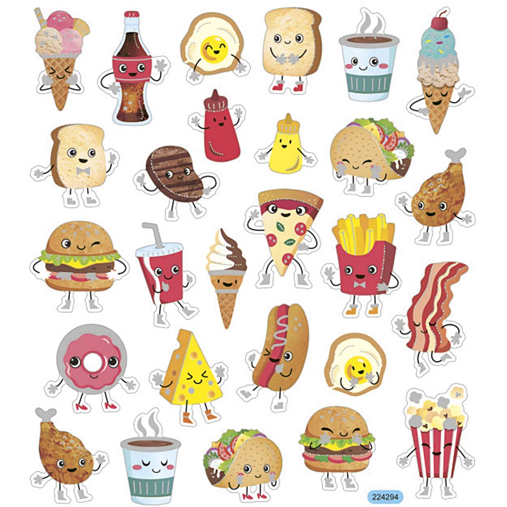 Creativ company stickers, fast food, sheet 15x16.5 cm, 1 sheet