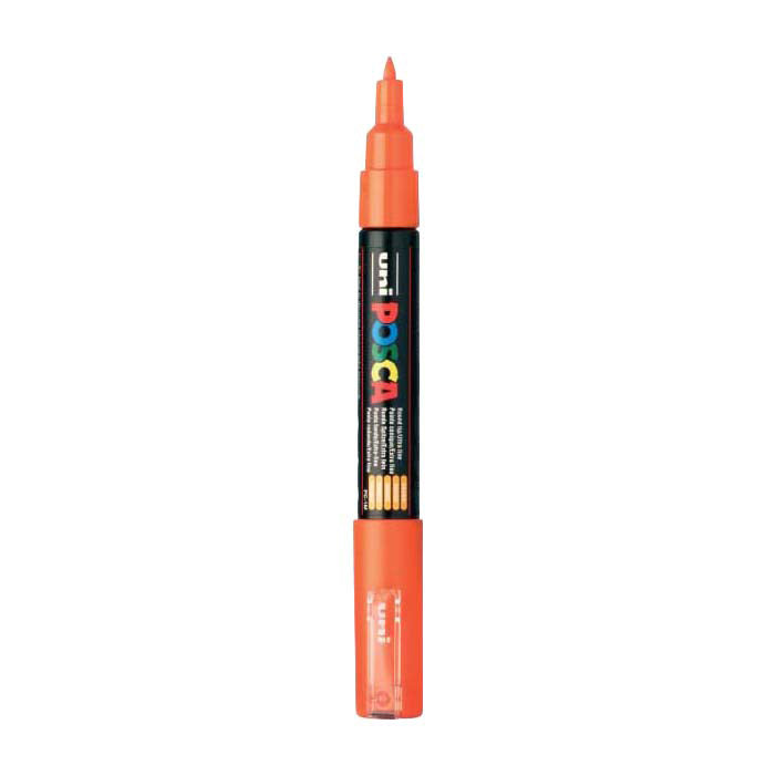 Uni-posca posca Marker, Gréisst pc-1m, Linn Breet 0,7 mm, extra-fein, orange, 1 Stéck