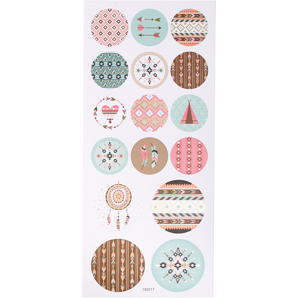 Creativ company stickers, Indians, sheet 10x23 cm, approx. 16 pieces, 1 sheet