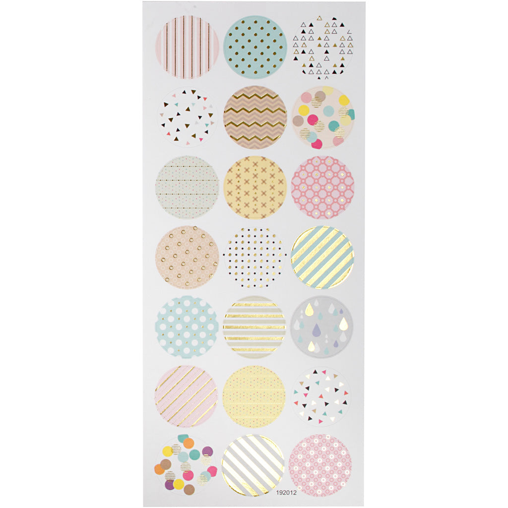 Creativ company stickers, pastels, sheet 10x23 cm, approx. 21 pieces, 1 sheet