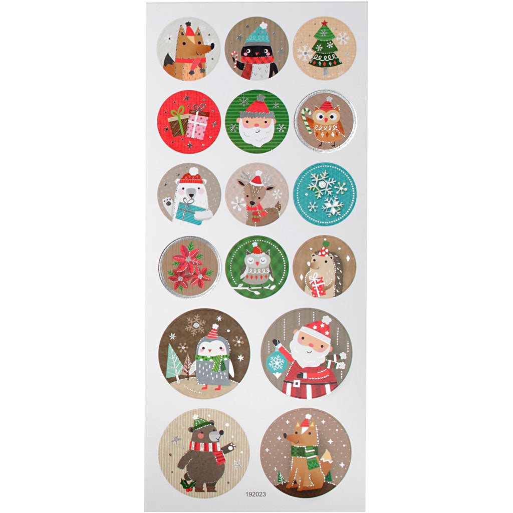 Creativ company stickers, Christmas, sheet 10x23 cm, approx. 16 pieces, 1 sheet