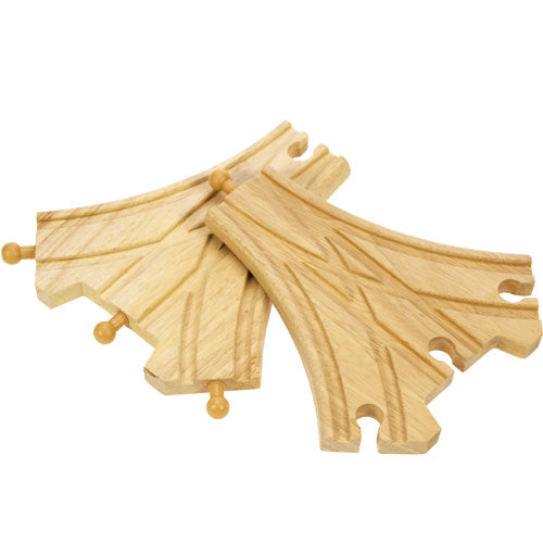 Bigjigs Wooden Track - 3-Way Split, 2pcs.