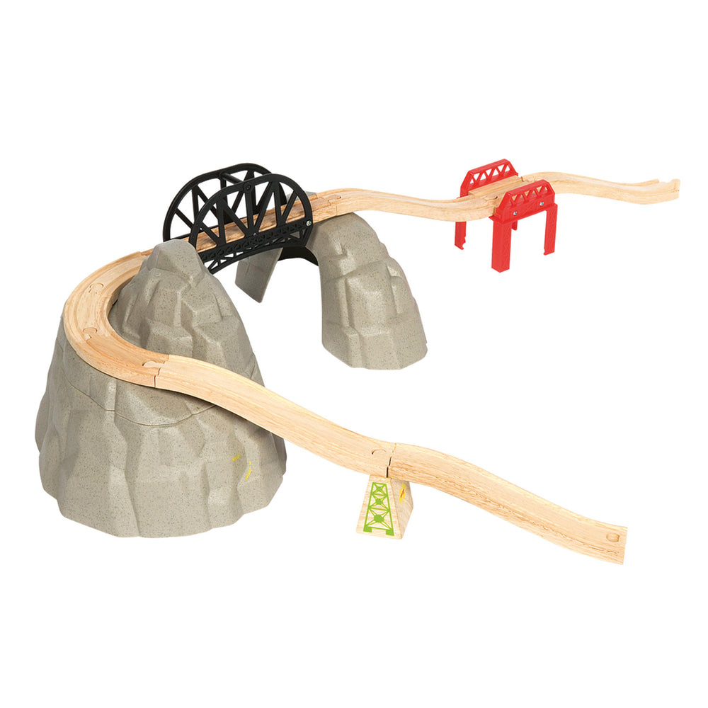 BIGJIGS Drewniane szyny - zestaw rozszerzeń Rocky Mountain, 12DLG.