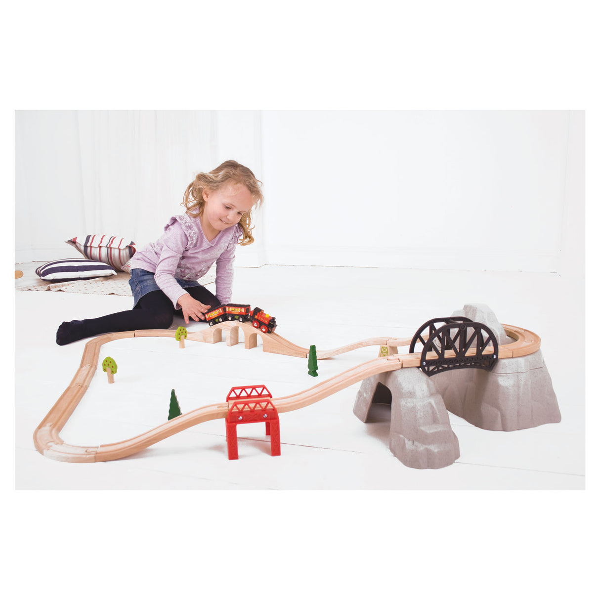 BigJigs Wooden Rails - Conjunto de expansão das montanhas rochosas, 12dlg.