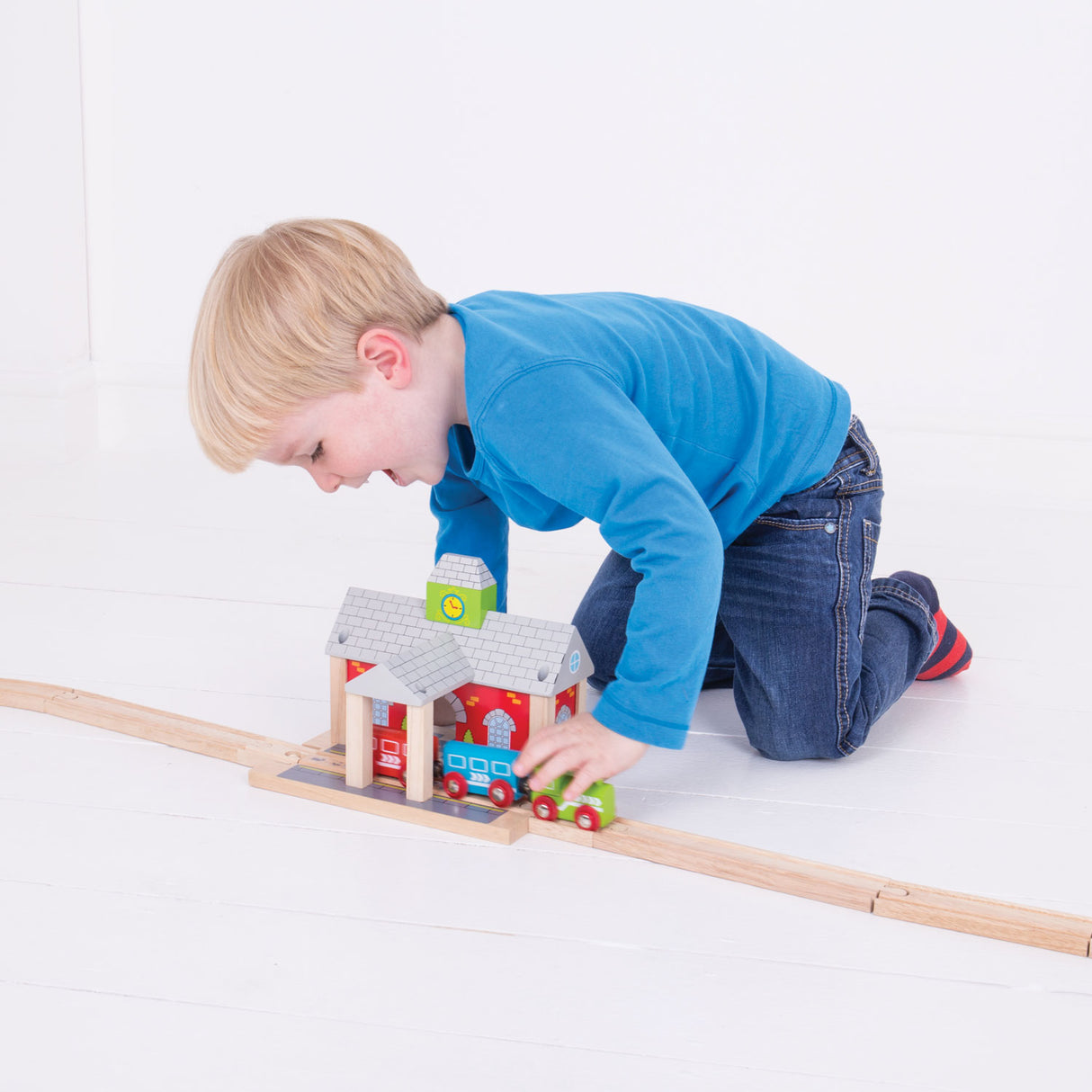 Bigjigs Rails en bois - gare