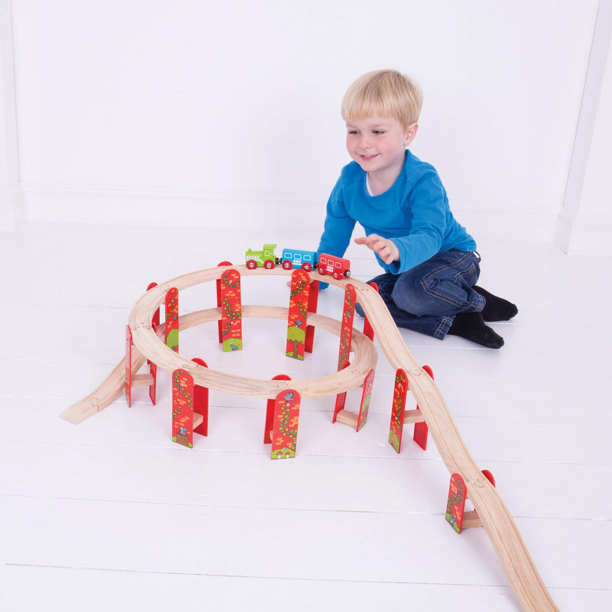 Bigjigs Wooden Rail Viaduct Expansion Set, 27pcs.