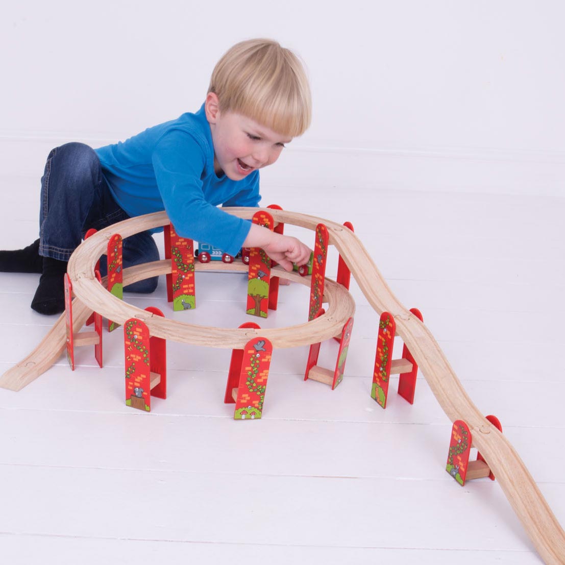 Bigjigs Wooden Rail Viaduct Expansion Set, 27pcs.