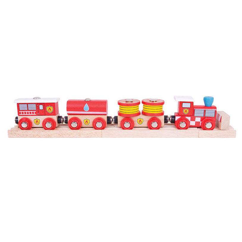 Bigjigs Trem Brigada de Bombeiros de Madeira