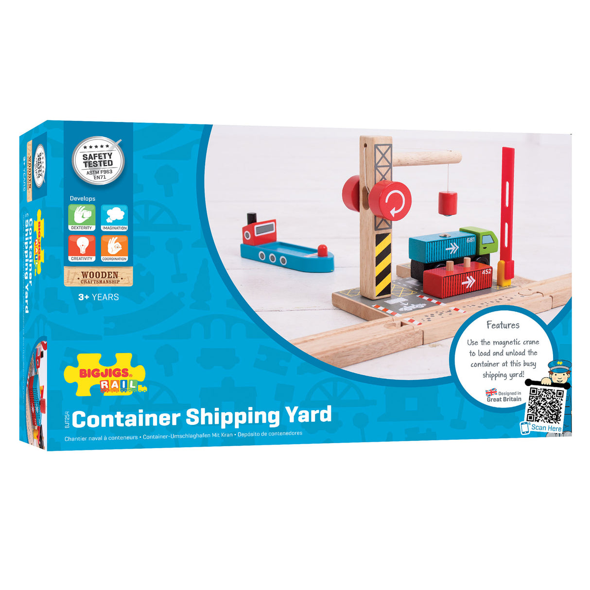 Bigjigs Wooden Rail Container Shipyard