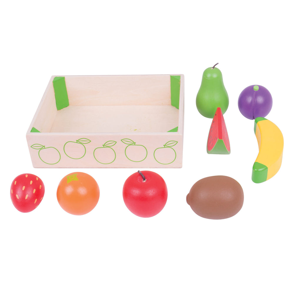 Bigjigs Wooden Box with Fruit, 9pcs.
