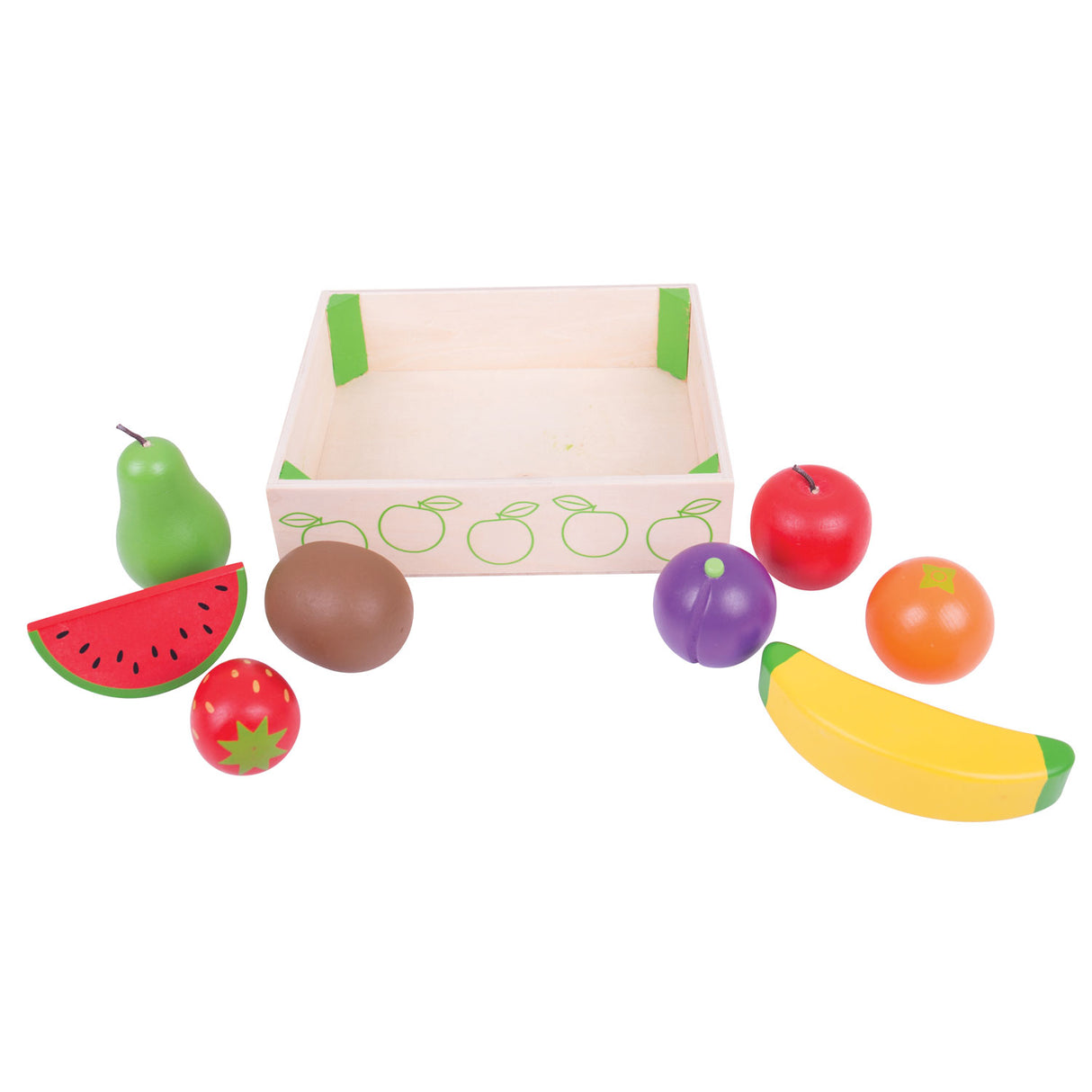 Bigjigs Wooden Box with Fruit, 9pcs.