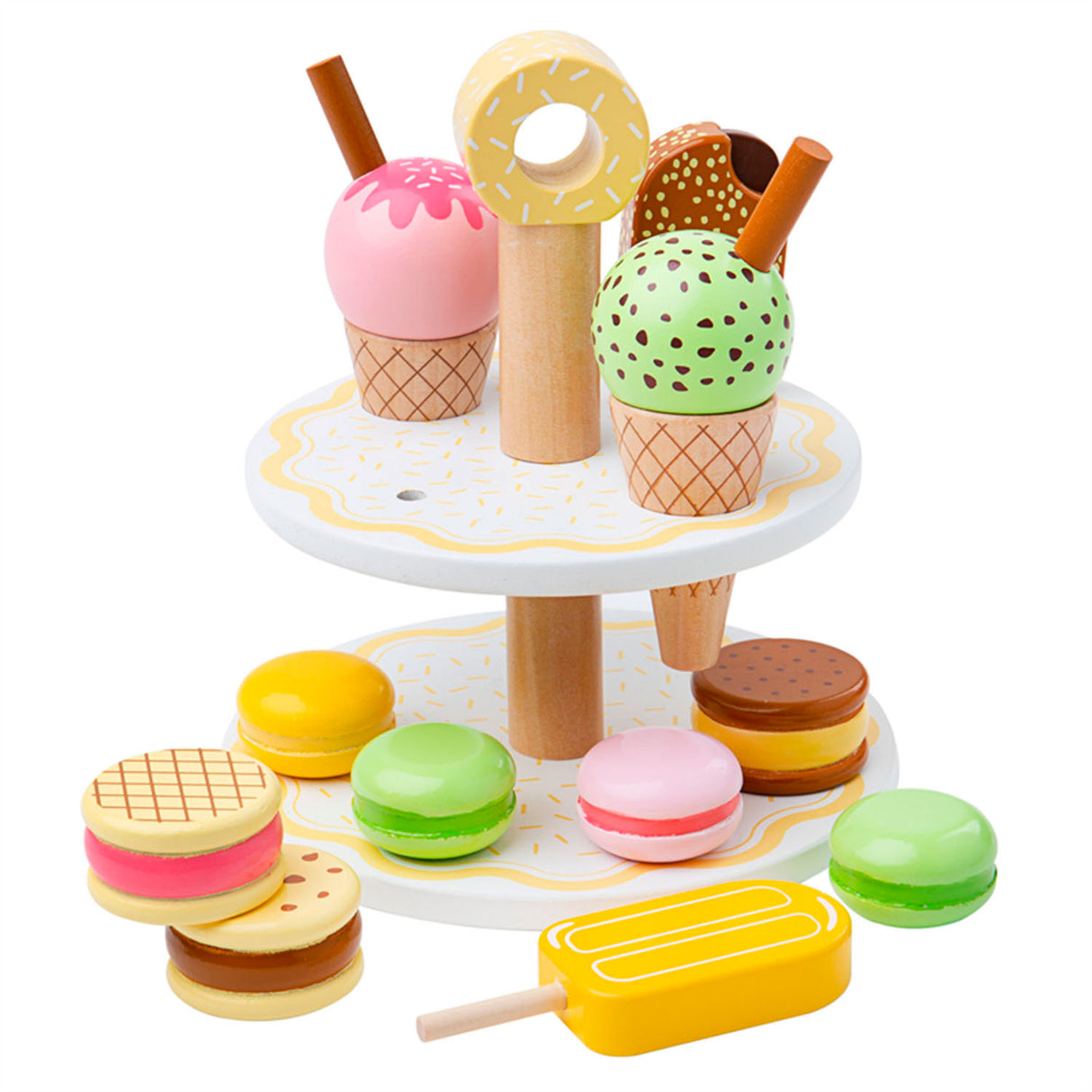 Bigjigs Wooden Etagere with Sweet Snacks