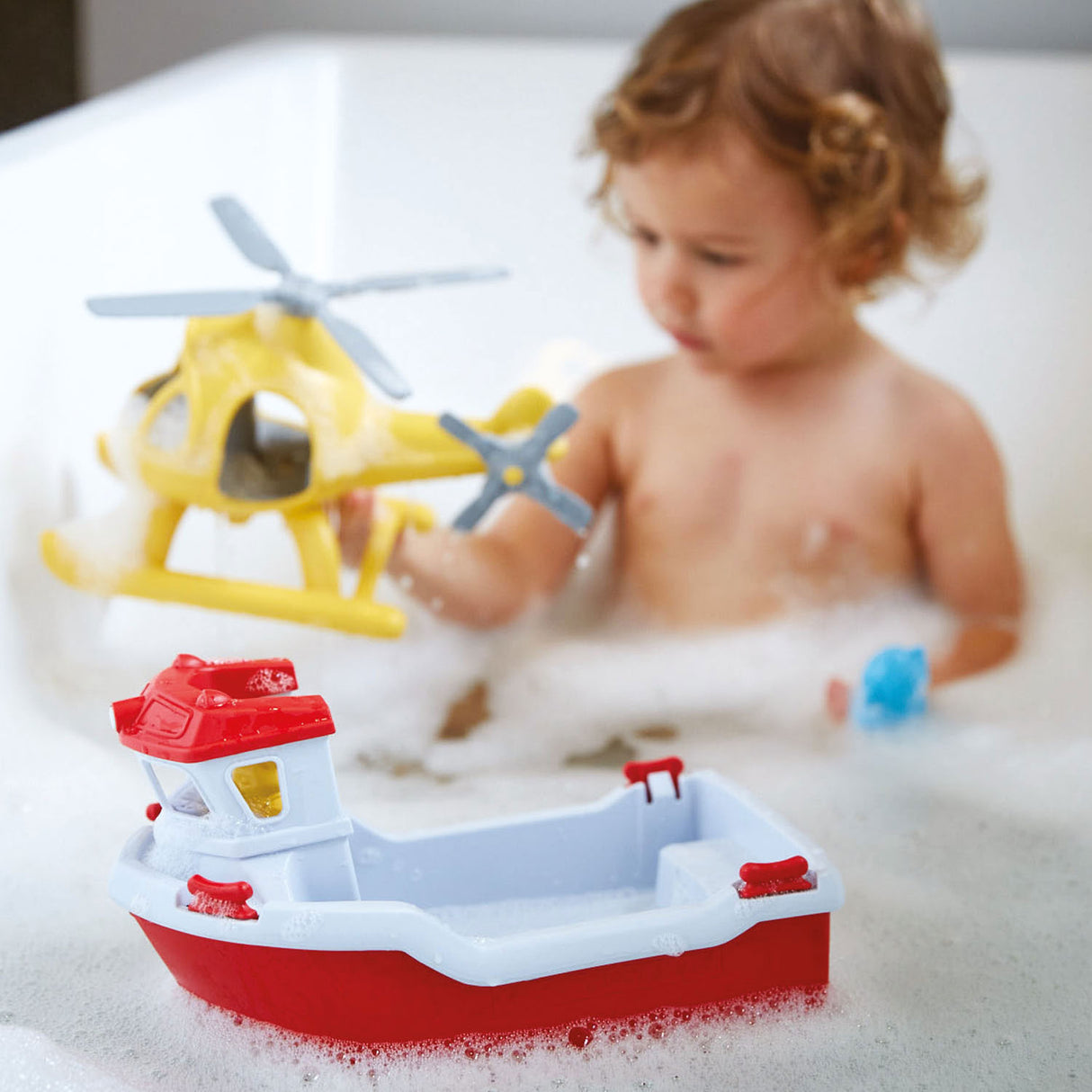 Green Toys Rescue Boat con elicottero