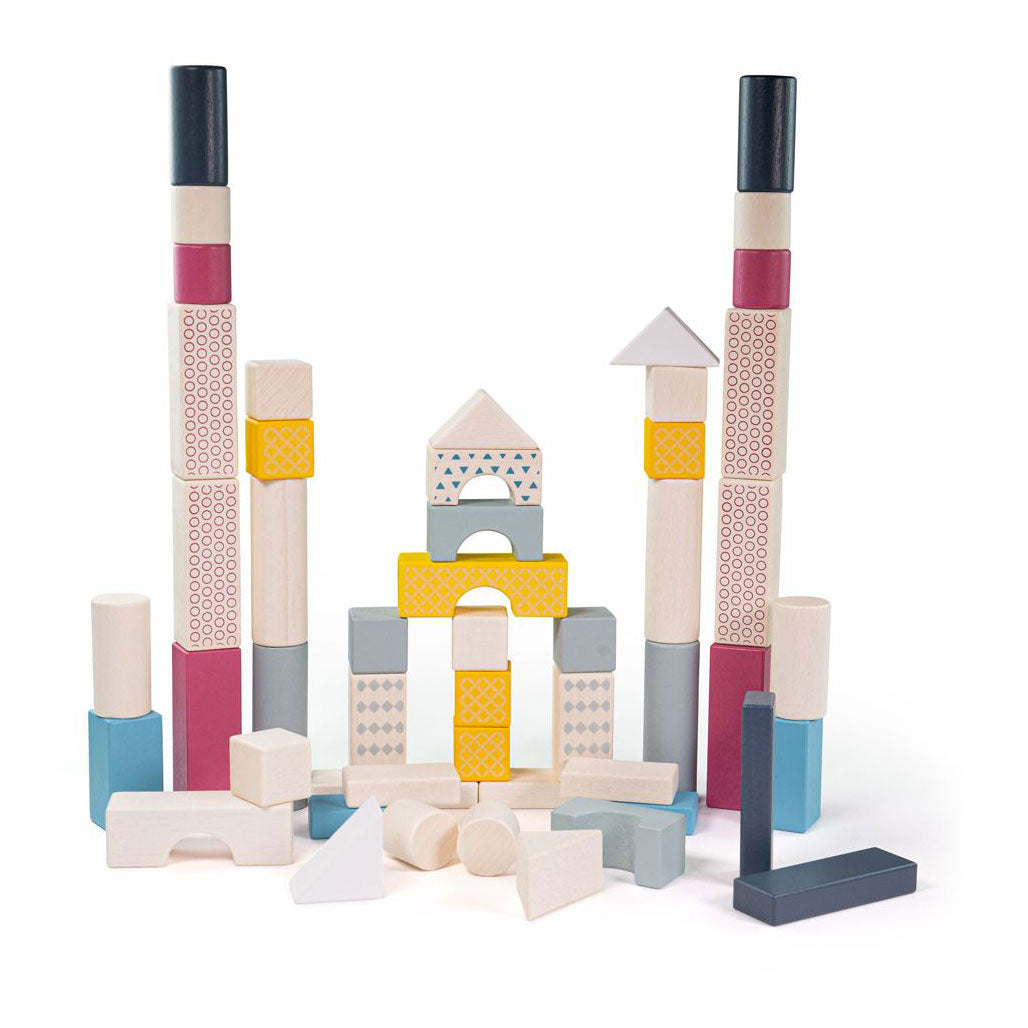 Bigjigs Bloic thógála adhmaid i stóráil, 50dlg