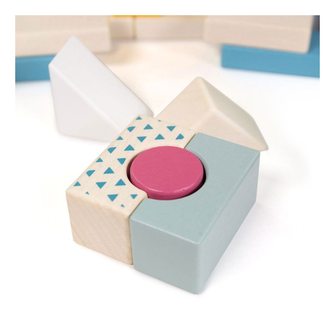 Bigjigs Bloic thógála adhmaid i stóráil, 50dlg