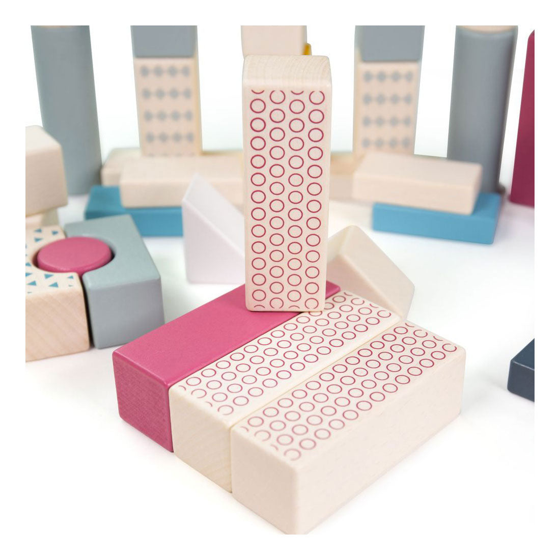 Bigjigs Bloic thógála adhmaid i stóráil, 50dlg