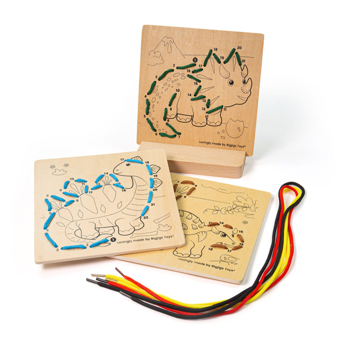 Bigjigs lacing wooden dinosaur